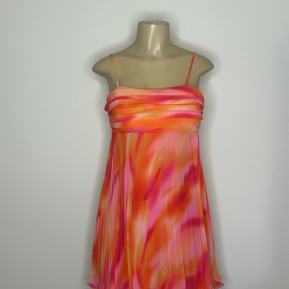 Vibrant Pink and Orange Strappy Dress